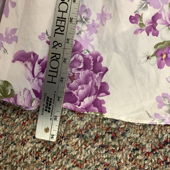 Flofallzique NWT White Purple Peony Print Cotton Sleeveless Girls Dress Size 12 - Picture 13 of 14